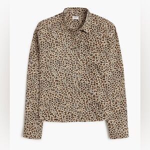 J.Crew Factory Leopard Print Button Down Shirt Size L NWT